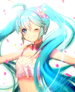 hatsune-miku-media:  Dynamic and beautiful Hatsune Miku! ｡◕‿◕｡