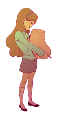 mayday-daywalker:  drawing of Mabel and Waddles from school today