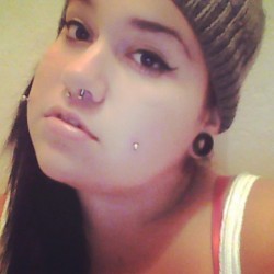 #me #septumpiercing #benie #hat #self #brazilian #cheekpiercing