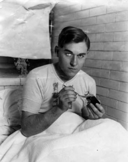 vintage-freakshow:  On his chicken farm in California, Gordon