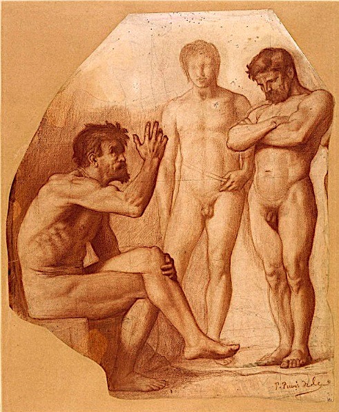 coraltigerpizza:Pierre Puvis de Chavannes - Deux hommes nus debouts