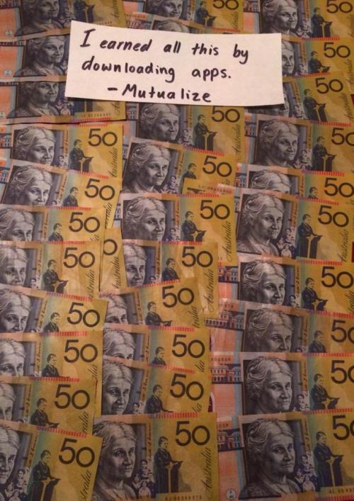 discofishstick:  tropical-blaster:  mutualize:  That’s 񘘐 in Australian money. It’s how much I’ve earned so far from using something called  featurepoints. I have included written proof with my URL to show that the picture and money is actually