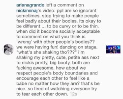 agrande-news:Ariana’s comment on Nicki Minaj’s post