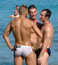 glad2bhere:  I love when white speedos start to wear out and