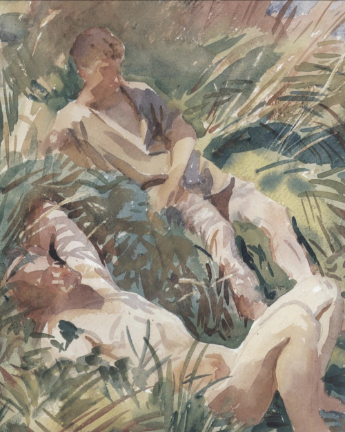 newloverofbeauty:Tommies Bathing,  Watercolor by John Singer