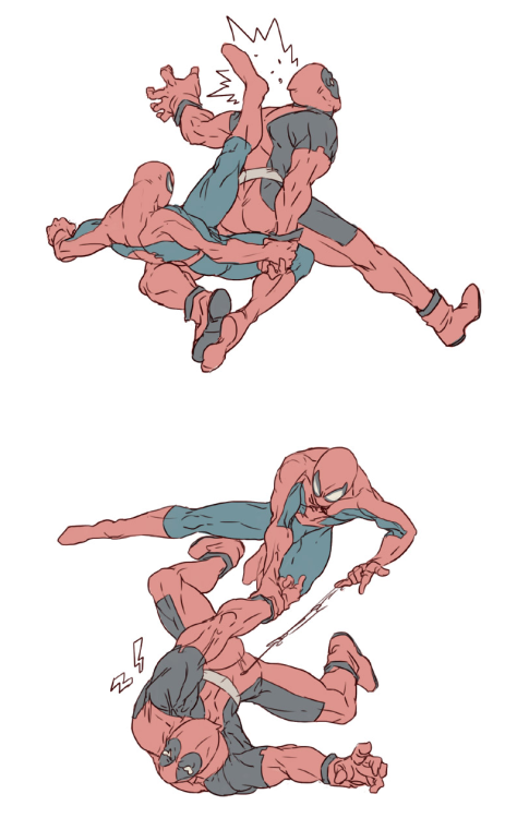 aschetheartist:  pinksugarbat:  fuckyesdeadpool:  by むだになります   chortle  I LIKE THIS. LOL 