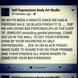 BLACK FRIDAY SALE!!!! ฤ PIERCINGS +JEWELRY @SELFEXPRESSIONS