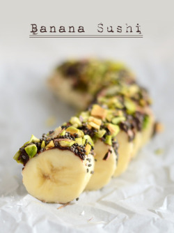 beautifulpicturesofhealthyfood:  Banana Sushi…RECIPE