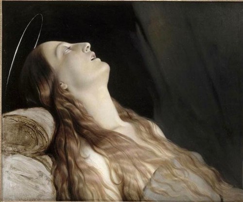 Louise Vernet, wife of the Artist on her death bed, Paul  Delaroche,