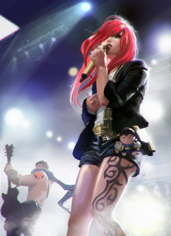 league-of-legends-sexy-girls:  Rock Star Katarina by zippo514