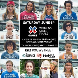 girlsskatenetwork:Watch @xgames women’s street finals LIVE