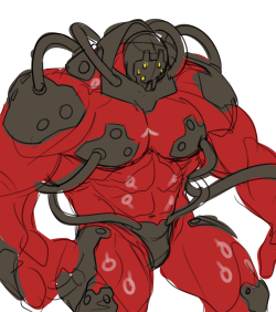 chesschirebacon:  Roided Mecha Hellboy GigasIm thinking on draw