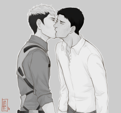 hachidraws:  “When Marco kisses Jean for the first time, he