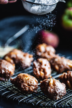 sweetoothgirl:    Chai Spiced Apple Cider Fritters With Maple