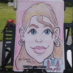At Fellsmere Pond doing caricatures!  Come down and check out