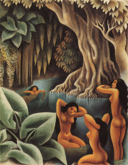 &ldquo;Bathing in the River&rdquo;, from Island of Bali, by Miguel Covarrubias.  