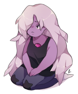 e021:  really quick doodle of a sad amethyst  <3 <3 <3