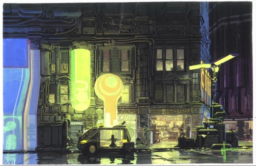 andysuriano:  superbestiario:  Original illustrations of Blade runner by Syd mead  These colors. 