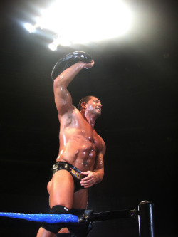 rwfan11:  Batista - looking sexy and sweaty on the top rope 