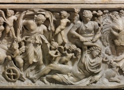 via-appia:  Marble sarcophagus with the myth of Selene and Endymion