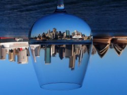 Upside down right side up (Sydney Harbour viewed through a glass