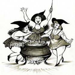 gothiccharmschool:  norhuu:  Inktober day 5: Big witches in little