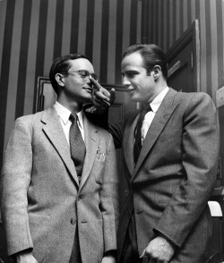 marlonbrando:  Truman Capote and Marlon Brando photographed by