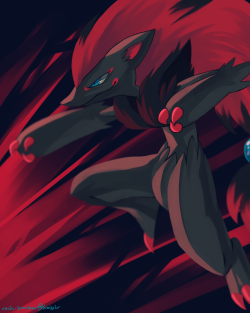 rock-bomber:  Daily Drawing #22I drew this Zoroark for a quick