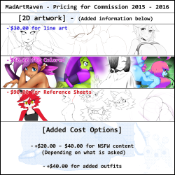 madartraven:  Pricing for Commission 2015 - 2016. [2D artwork]