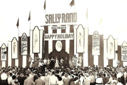 Sally Rand poses with the entire cast from her 1952 travelling