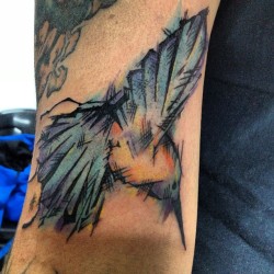 fuckyeahtattoos:  My 3rd bird tattoo. “Humming Bird” Concept