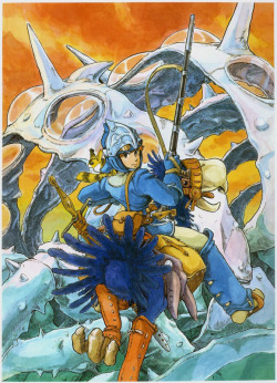 comicblah:  Nausicaä of the Valley of the Wind art by Hayao