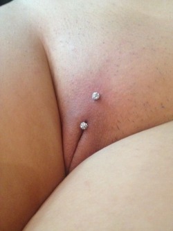 pussymodsgalore  Nice clean shaven pussy with a Christina piercing.
