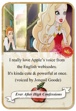 everafterhighconfessions:  I really love Apple’s voice from