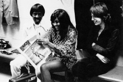 thegoldenyearz:Ike and Tina Turner backstage with Mick Jagger