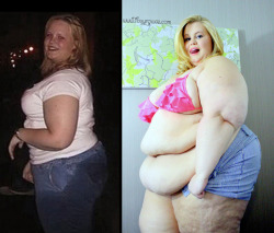 mcflyver:  theweightgaincollection:  Foxy Roxxie - before and after  She got way hotter as she doubled her size 