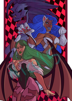 father-pucci:  Darkstalkers Print for Sac!anime.Let me rest please.