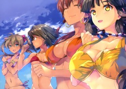 taira tsukune suisei no gargantia bikini breast hold cleavage