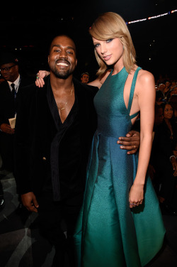 Kanye West and Taylor Swift at The 57th Annual GRAMMY Awards