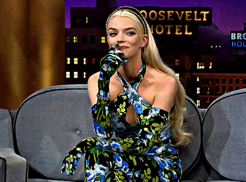 ferrisbuellers:ANYA TAYLOR-JOY on The Late Late Show with James