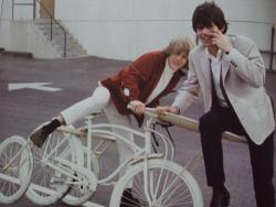 classicvintagecycling:  Brian Jones and Keith Richards.