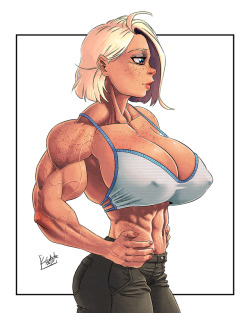 musclegirlart:  Boobies by   Lord-Eustache  