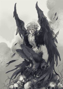 harpy-screams-siren-songs:  Black Harpieby sanoe 