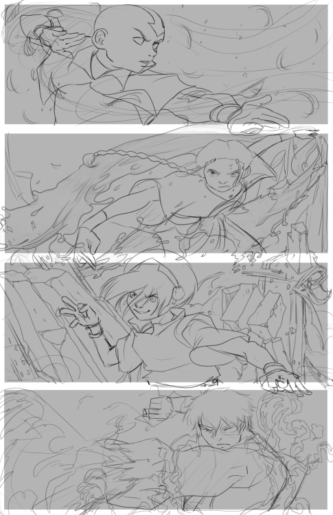 Wip of a new ATLA print I’m doin! all the elements and their