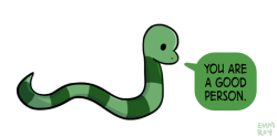 positivedoodles:  [image description: drawing of a green snake