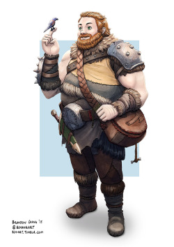bch-art:  D&D character commission, a meek barbarian who