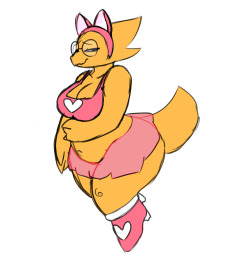 somescrub:  Just the sketch of the pixel sexy Alphys from that