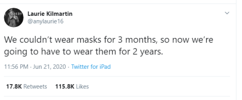 lilmissradio:Honestly to all of the adults refusing to wear masks