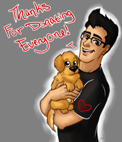 haleyscomettart:  A quick drawn-up fanart inspired by the charity livestream Mark did today. I was only able to catch the last hour of it though because I spent most of my day running around town. This also gave me an excuse to draw Mark holding a puppy.