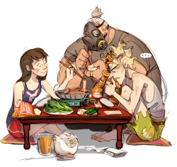 kubbied:d.va invites some buddies to a home bbq hangout 